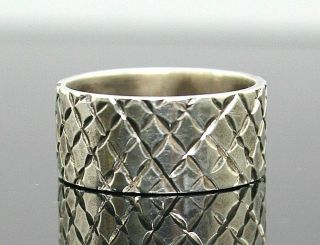 Vintage Schnitt Muster Modernist Ehering Sterlingsilber Unisex Ring Größe
