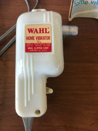 Vintage Wahl Home Electric Vibrator Massager Model E 4 Attachments Box 4