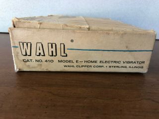 Vintage Wahl Home Electric Vibrator Massager Model E 4 Attachments Box 6