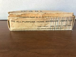 Vintage Wahl Home Electric Vibrator Massager Model E 4 Attachments Box 7