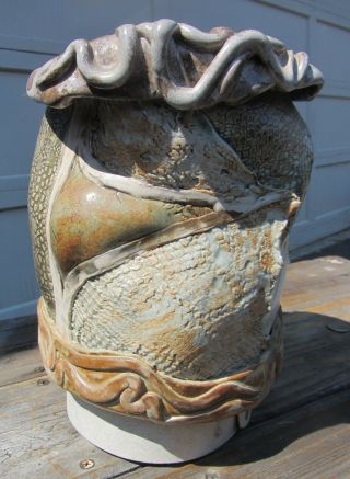 Exceptional Signed Large Vintage Mid Century Modern Studio Art Pottery Vase