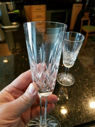 VINTAGE Waterford Crystal LISMORE (1957 -) Set of 2 Champagne Flutes 7 1/4 