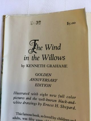 The Wind in the Willows by Kenneth Grahame illust.  Shepard - DUST JACKET ONLY 5