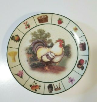 Decorative Plates Set of 4 Barnyard Rooster Cow Sheep Pig 8 