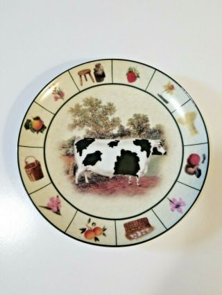 Decorative Plates Set of 4 Barnyard Rooster Cow Sheep Pig 8 
