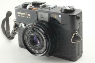【RARE Mint】Minolta HI - MATIC F black 35mm Rangefinder W/38mm f/2.  7 from Japan 339 5