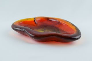 Vintage Art Glass Blenko Tangerine 966 Assorted 8 " Ashtray Receiver