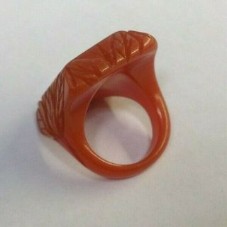 Vintage Carved Bakelite Statement Ring Size 5.  5 2