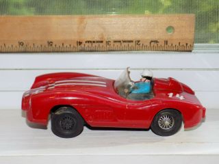 Vintage Plactic Marx Red Slot Race Car,  14