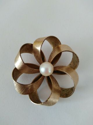 Vintage Winard 12 Carat Gold Filled Pearl Pin Brooch 12k Scrap Gold Recovery