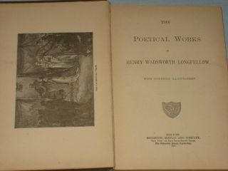 1889 BOOK THE POETICAL OF HENRY WADSWORTH LONGFELLOW 3