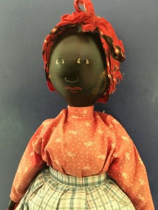 Vintage 12” Edna Oar Young Americana Black Wood Folk Art Doll Shadowdancer Signd