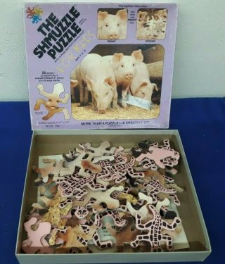 Vintage The Shmuzzle Puzzle Pigs Puzzle Complete 58 Piece Puzzle