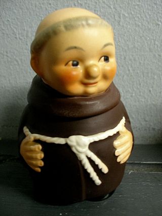 Vintage W Germany Goebel Friar Monk Condiment Jar Sugar Bowl S183 German