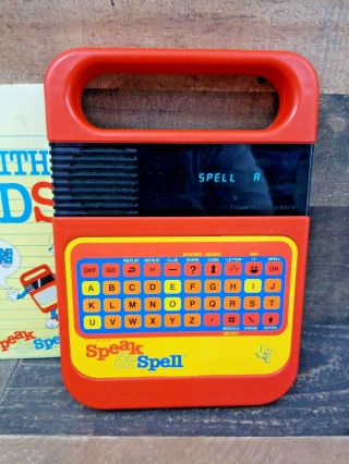 Vintage Texas Instruments Speak And Spell 1980 With Book