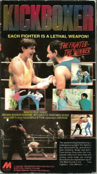 Kickboxer: The Fighter - The Winner VHS 1992 Amior Nissan Magnum Video Vintage 90s 2