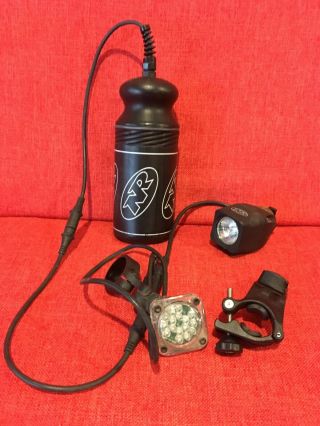 Vintage Niterider Bicycle Head & Tail Lights,  Water Bottle Battery & Charger