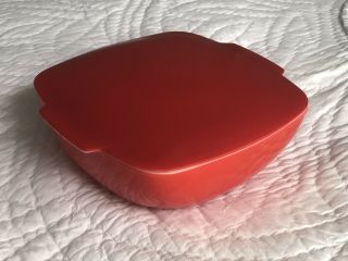 Vintage Pyrex 525B Red 2 1/2 Quart Covered Casserole Dish With Lid 3
