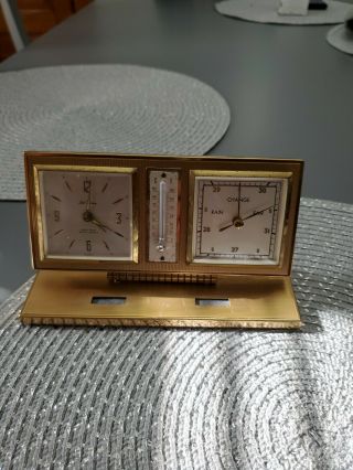 Vintage Seth Thomas 8 Day 7 Jewels Germany Brass Weather Clock