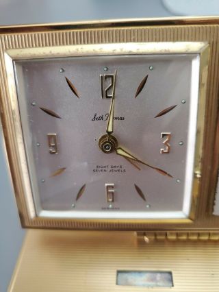 Vintage Seth Thomas 8 Day 7 Jewels Germany Brass Weather clock 4