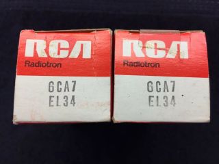 2 NOS NIB Matched RCA 6CA7 EL34 Fat Bottle Welded Plate Tubes USA 2