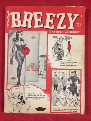 Vtg Breezy Dec 1954 Bill Wenzel Ward Humorama Bettie Page Spicy Risqué Pinups
