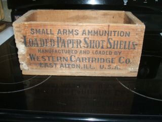 Western Cartridge Co Small Arms Ammunition Wood Box East Alton Ill Usa