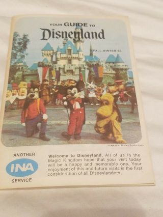 Vintage 1960’s Your Guide To Disneyland Booklet By Ina And Disneyland 1969