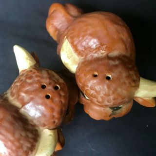 Vintage Buffalo Or Bison Humorous Salt and Pepper Shakers Japan,  Anthropomorphic 3