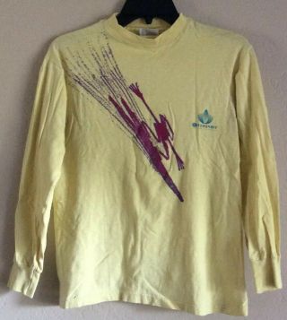 (j2) Vintage 1980 L/s Winterstick Or Die Snowboards Shirt Hanes Mens Medium