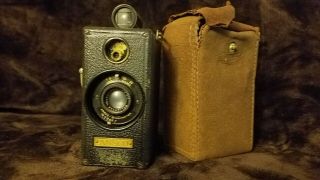 Ansco Memo Camera Half - Frame Box Camera With Wollensak 6.  3 Lens Vintage W/ Case