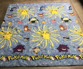 Vintage 1995 1996 1998 Nintendo Pokemon Comforter 84 " X77” Blanket