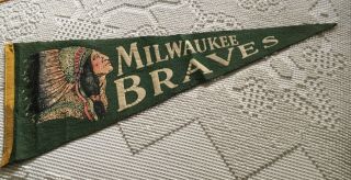 Vintage 1950’s Milwaukee Braves 28” Pennant