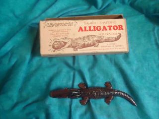 Vintage Cast Iron Alligator Nut Cracker With Box