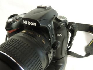 NIKON D90 DIGITAL CAMERA,  w/ NIKKOR 18 - 55 LENS,  w/MB - D80 BATTERY PACK/CHARGER 4