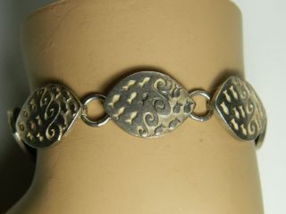 Vintage Designer Signed Sterling Silver Fish Bracelet