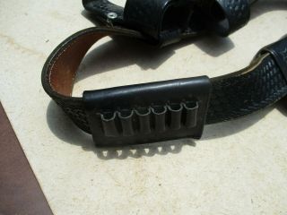 Vintage Black Leather Police Utility Belt with Holster,  other holders 2