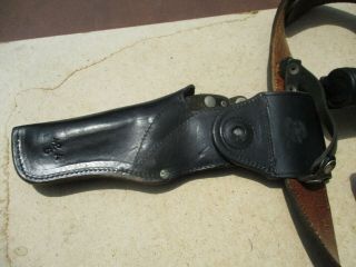 Vintage Black Leather Police Utility Belt with Holster,  other holders 5