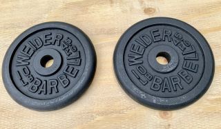 Vintage Pair Weider 10 Lb Weight Plates 2x10 Pounds Hard To Find Size Standard