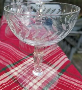 4 Vintage Fostoria Crystal Mt.  Vernon Sherbert/champagne Glasses.