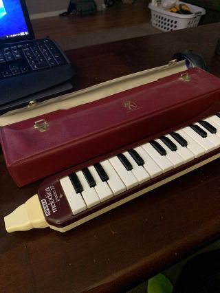Hohner Melodica Piano 27 Vintage Case Germany Red