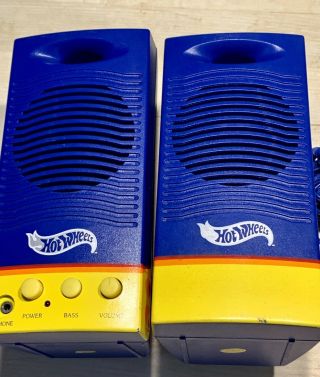 Vintage Hot Wheels Computer Speakers Orange Flame And Yellow, 2