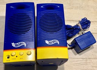 Vintage Hot Wheels Computer Speakers Orange Flame And Yellow, 3