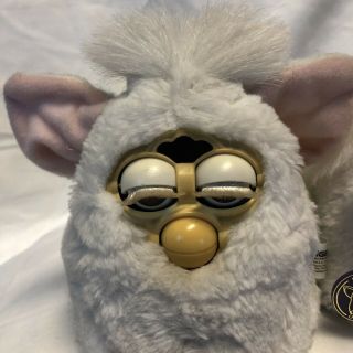 2 Vtg 1999 Furby Babies Purple Tag White Face Yellow Face Furby 4