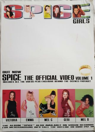 Spice Girls Poster Vintage Poster For Video Release 28 " X20 "