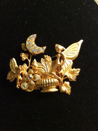 Vintage Kirk’s Folly Fairy Pin Brooch Costume Jewelry