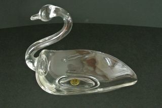 Vintage Ducan Miller 8 " Glass Swan Dish / Bowl