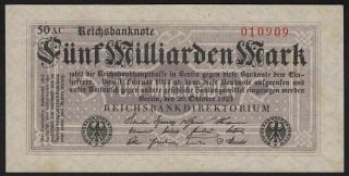 1923 5 Billion Mark Germany Old Vintage Paper Money Banknote Currency P 123a Unc