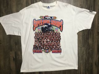 Vintage Starter 1998 Denver Broncos Bowl Champion T Shirt Xxl 2xl Graphic