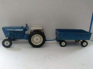 Vintage Ertl Blue Ford 4600 Tractor With Wagon